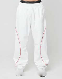 Pantalon de survêtement blanc pour homme, taille élastique, léger, décontracté, respirant, en tissu tricoté pour l'été - Product Image 4