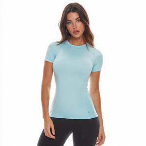 Women Long Sleeve Athletic Shirt Women Workout Fitness Wear T Shirts Ladies 100% Polyester Compression Loose Rash Guard Tops - Product Image 3