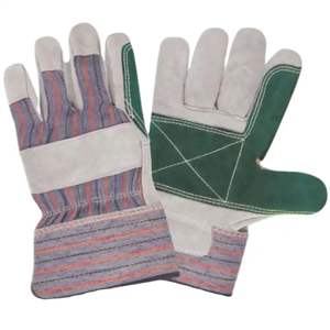 Gants de travail en cuir de vachette pleine fleur robustes et personnalisables pour riggers canadiens, vestes de sécurité industrielles avec logo pour la protection des mains et des bras - Product Image 1