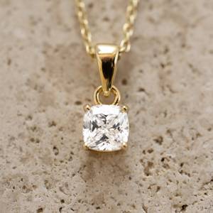 Wholesale IGI Certified 1 Ct 14K Yellow Gold Plated CVD Lab Grown VVS Diamond Brilliant Cut Color <b>D</b> Luxury Engagement <b>Necklace</b> - Product Image 5