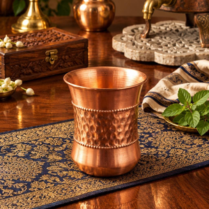 Wholesale Handcrafted Copper Beaded Tumbler Glass <b>for</b> Water Drinking Decorative Traditional Drinkware - Product Image 5