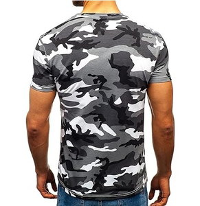 Camiseta de Manga Corta con Cuello Redondo y Estampado de Camuflaje para Hombre, Corte Ajustado, Transpirable, Estilo Informal, Tejido de Punto - Product Image 2