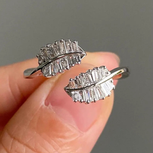 1.3ct Baguette Cut Leaf Shape lab grown <b>Unique</b> Design Engagement Ring Wedding Ring <b>for</b> <b>Her</b> - Product Image 4