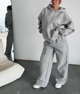 Conjunto Deportivo Personalizado 100% Algodón para Mujer, Sudadera Holgada y Pantalones Deportivos Anchos y Suaves de Talla Grande - Product Image 3