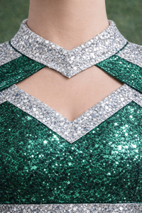 Uniformes de compétition de cheerleading personnalisés pour adultes, en polyester, avec broderie 3D et impression par transfert thermique, service OEM, performance d'équipe - Product Image 5