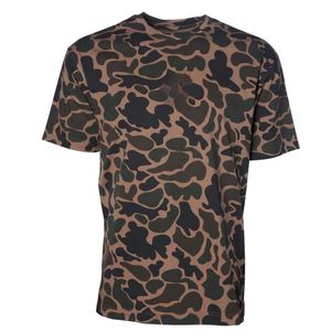 Camiseta de Manga Corta con Cuello Redondo y Estampado de Camuflaje para Hombre, Color Marrón y Negro, Informal, para Caza, Ligera, Transpirable y Personalizable - Product Image 1