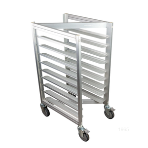 Carrito de Aluminio Resistente Tipo Z con 9 Bandejas para Panadería, Carro con Estantes Ajustables, Rejilla de Enfriamiento para Pan, 60x40cm, Plateado Anodizado Atlas - Product Image 1