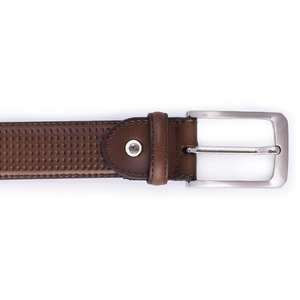Ceinture en cuir de vachette véritable de haute qualité avec boucle rectangulaire argentée, style décontracté, construction durable - Product Image 1