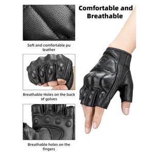 Gants de motocross rétro d'hiver en cuir véritable, gants anti-chocs pour hommes et femmes, fonction écran tactile - Product Image 6