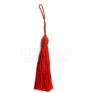 High Quality Metallic Eco-Friendly High Tenacity Red Rayon <b>Tassel</b> Fringe Braided Coated Cords for <b>Curtain</b> Garment Home - Product Image 1