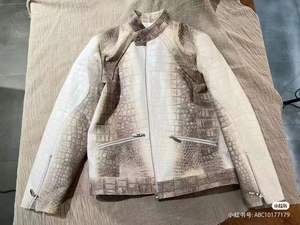 แจ็คเก็ตหนังลายหนังจระเข้สำหรับผู้ชาย รุ่นใหม่ ฤดูหนาว ผ้าแคนวาส ลดราคา - Product Image 3