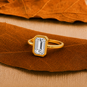1.50 Carat Emerald Cut Lab Grown Laser Drilled Diamond Engagement <b>Ring</b> 14K Solid Yellow Gold IGI Certified Luxury Women <b>Wedding</b> - Product Image 6