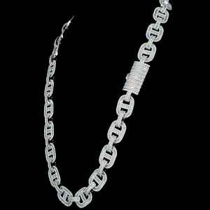 Collar de Cadena Cubana con Ancla, Estilo Hip Hop, para Rapper, Plata 925, con Diamantes de Moissanita, Joyería Brillante, para Fiestas, Regalo - Product Image 3