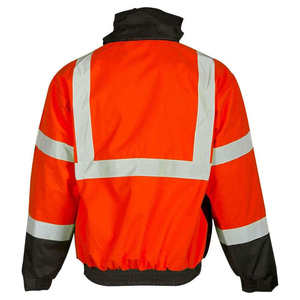 Uni Men's Hi Visibility Reflective <b>Waterproof</b> Breathable Plus Size <b>Work</b> Jacket Nylon Safety Coat Hood for Construction Traffic - Product Image 3