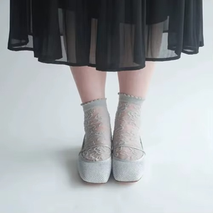 Calcetines tobilleros de malla transpirable para mujer, con logotipo personalizado de moda al por mayor, para verano. - Product Image 3