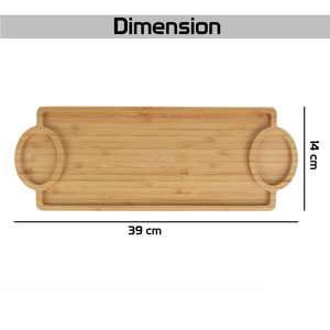 Bandeja de Madera de Bambú para Aperitivos, Forma Rectangular, Estilo Exclusivo, Decorativa para el Hogar y Restaurantes, en Venta - Product Image 2