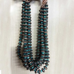 Collier unisexe en cuivre style sud-ouest américain, avec perles Navajo, disques et turquoise, 18-20 pouces, bijoux Navajo américains - Product Image 2