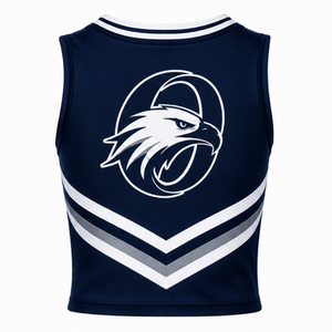 Navy Blue Cheer Shirt Sleeveless Sports Team Uniform Top Performance Training Cheerleading Athletic Wear Competition Clothing - Product Image 2