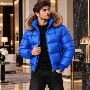 Chaqueta Acolchada Gruesa para Hombre con Capucha de Piel, Venta al Por Mayor |   Chaqueta Acolchada para Hombre |   Chaqueta Gruesa |   Chaqueta Acolchada para Hombre |   Chaquetas para Hombre - Product Image 4