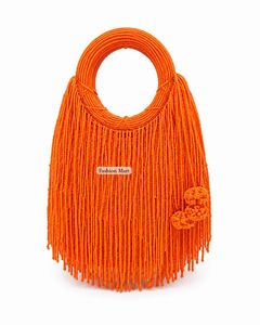 Bolso de mano con flecos de cuentas hecho a mano al por mayor, bolso de diseñador de moda - Product Image 2