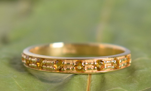 S925 <b>Sterling</b> <b>Silver</b> Yellow Gold Eternity Band Fine <b>Rings</b> With Channel <b>Set</b> Topaz Stones Classic Style Everyday Wear Fine Jewelry - Product Image 5
