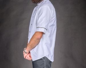 Short Sleeve Smock White <b>Shirt</b> Style <b>shirt</b> Workwear Heavy Duty staff clothing relaxed fit for Men Casual - Product Image 3