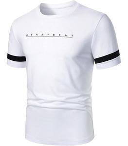 Camiseta Casual de Cuello Redondo para Hombre, de Alta Calidad, Ajuste Holgado, Manga Corta, Transpirable, 100% Algodón, 300 Gramos, Personalizable, para Verano - Product Image 3