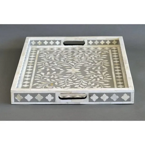 Plateau en os incrusté pour la maison, la cuisine et les événements, service de restauration rapide, forme carrée, FAIZA CRAFT FC-340, classique, jetable, en stock - Product Image 6