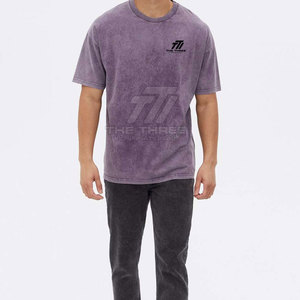 T-shirts imprimés délavés à l'acide, coupe ample, haute qualité, fabriqués au Pakistan, prix de gros, 100% coton, pour hommes - Product Image 3