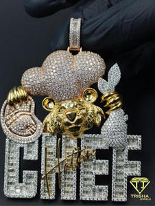 <b>Iced</b> <b>Out</b> Chef Pendant Hip Hop Necklace Custom Bling <b>Chain</b> Luxury Statement Jewelry Gift - Product Image 2