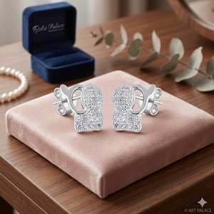 Boucle d'oreille en argent zircon cubique du célèbre designer Produit de pierres précieuses en vrac élégant - Product Image 3