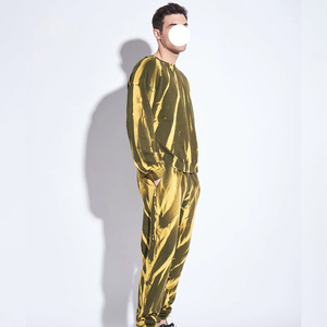 Survêtements de course légers tie-dye 100 % coton respirants et confortables avec cordon de serrage, coupe ajustée pour l'été - Product Image 2