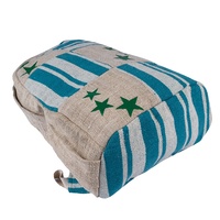 Sac à dos pour ordinateur portable en chanvre de style bohème vintage unisexe PRIMITIVE, design géométrique fait main, fermeture à glissière, biodégradable, 20-39L