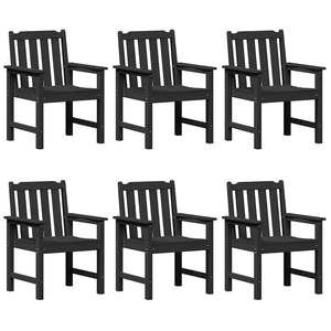 Ensemble de chaises de jardin en polyéthylène noir, 6 pièces, 65,5 x 59 x 88 cm - Product Image 2