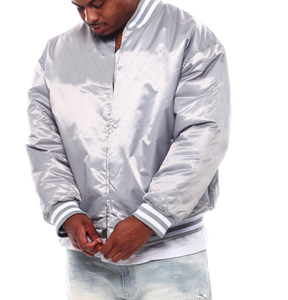 Wholesale Oversized Button Up Men's 100% Polyester Satin Varsity <b>Jacket</b> Custom <b>Winter</b> Baseball College <b>Jacket</b> <b>Cheap</b> Price - Product Image 2