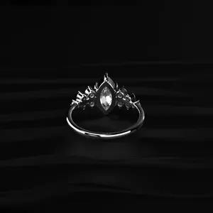 Luxury Marquise Solitaire With Cluster Diamond <b>Ring</b> for Women with IGI Certified Buy Direct From <b>Indian</b> Trusted Supplier - Product Image 5