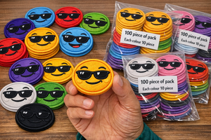 Custom Smiley Face Embroidered <b>Patch</b> with Sunglasses Iron <b>On</b> <b>Sew</b> <b>On</b> Badge for Garments Bags Caps Decoration - Product Image 2