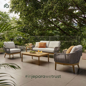 Nouvelle arrivée, canapé chaise longue en teck haut de gamme RH, trois places, mobilier d'extérieur, forme en U, jardin, moderne, coussin imperméable, hôtel - Product Image 1