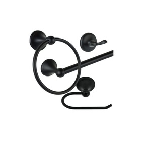 Offre Spéciale : Ensemble Classique de 4 Accessoires de Salle de Bain Muraux Noir Mat – Durables pour la Maison - Product Image 5