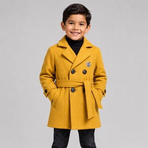 Manteau en laine pour enfants du collège à prix abordable, design élégant, tissu en toile de haute qualité, service OEM en gros personnalisable, marque sur mesure - Product Image 1