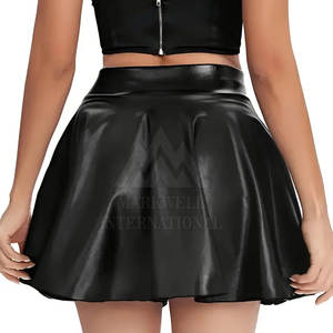 กระโปรงยาวหนังแท้เอวสูงหรูหราสำหรับผู้หญิงกระโปรงแมกซี่แฟชั่น - Product Image 4