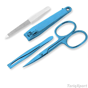 Juego de Manicura y Pedicura Profesional de Acero Inoxidable Chapado en Oro de Alta Calidad, Reutilizable, 4 en 1, con Logotipo Personalizado - Product Image 3