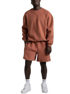 Conjunto de Verano de 2 Piezas para Hombre 2026, Sudadera de Manga Larga y Pantalones Cortos Casuales de Algodón con Logotipo Personalizado, Colección al por Mayor - Product Image 3