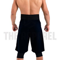 Servicio OEM de Logotipo Personalizado, Pantalones Cortos Awrah de Cintura Media, 100% Poliéster Ecológico, Color Blanco Sólido, Ropa de Playa Musulmana para Hombre, 2 Capas Transpirables