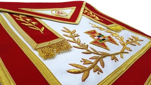 Delantal de Alto Sacerdote del Capítulo del Arco Real, de terciopelo rojo, para regalia masónica y ceremonia de la Logia del Arco Real - Product Image 5