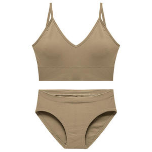 High Quality Women <b>Bikini</b> Briefs Sexy Backless Bras Panty <b>Set</b> Seamless Padded Wireless Comfortable Sports Bra for Women - Product Image 2