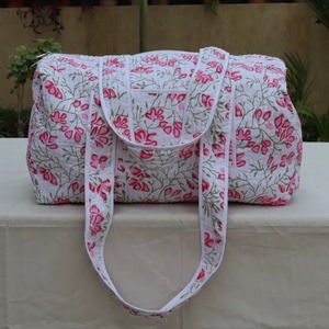 Bolsa de Viaje Acolchada Ligera de Lujo, de Algodón y Poliéster con Estampado Floral, Deportiva, Casual, de Gran Capacidad, Ecológica - Product Image 1