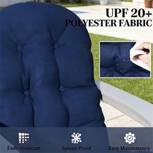 Set di due cuscini per sedie blu navy antiscivolo per esterni - Product Image 4