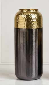 Latest Design Hammered Double-Tone Aluminium Metal <b>Vase</b> Golden Modern Table <b>Vase</b> Handmade Hammered Aluminium <b>Copper</b> <b>Vase</b> - Product Image 3