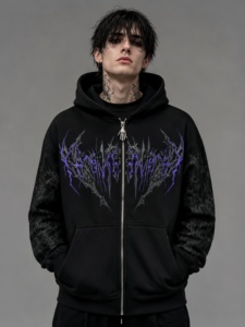Sweat-shirt à capuche surdimensionné vintage premium délavé à l'acide, lourd, pour homme, streetwear, logo personnalisé, 100% coton - Product Image 2